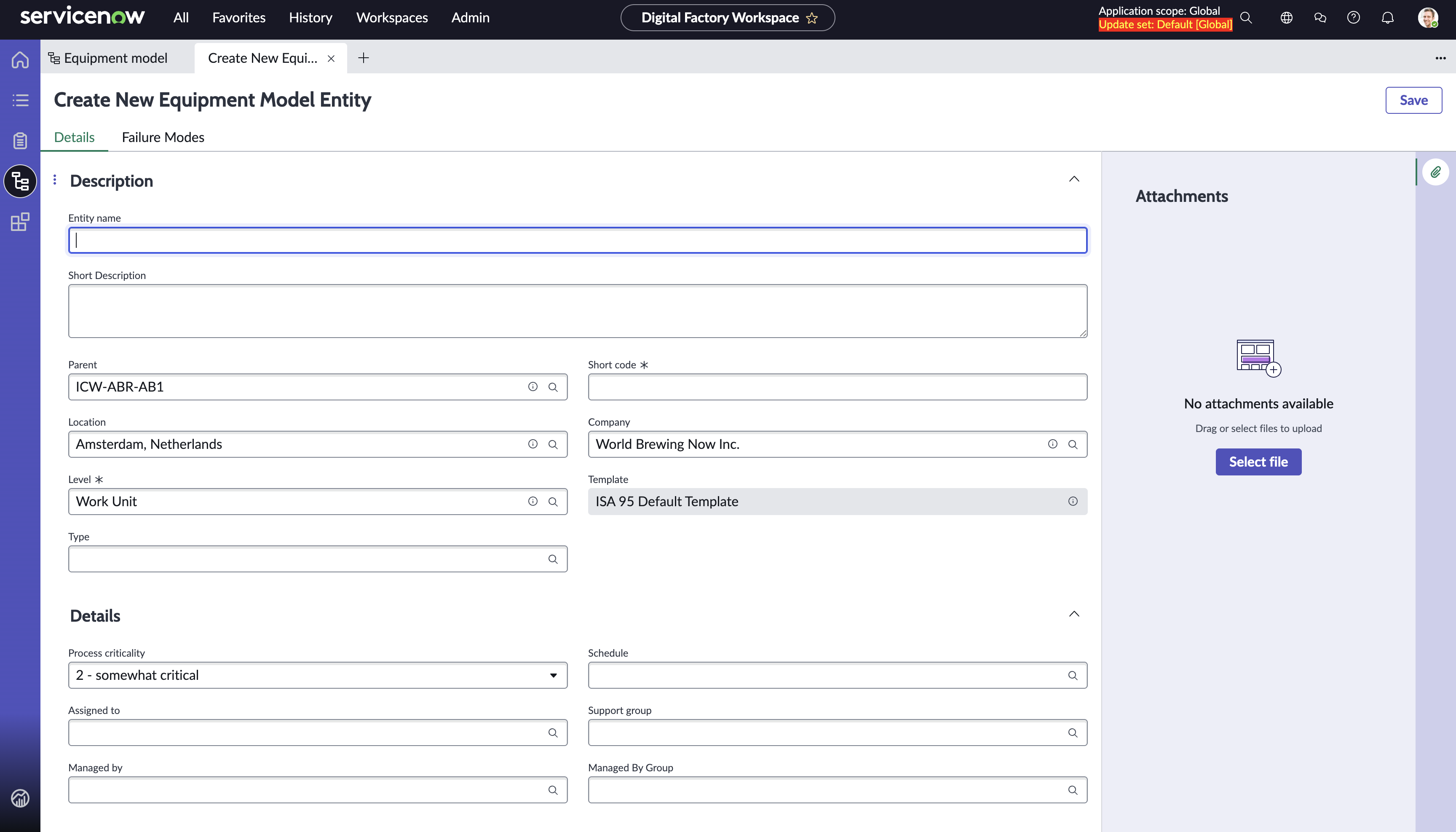 New functional location form