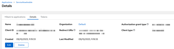 OAuth アプリケーションが作成されました。
