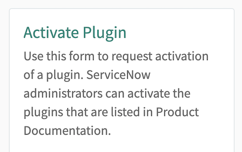 A opção Ativar plug-in do catálogo de serviços.