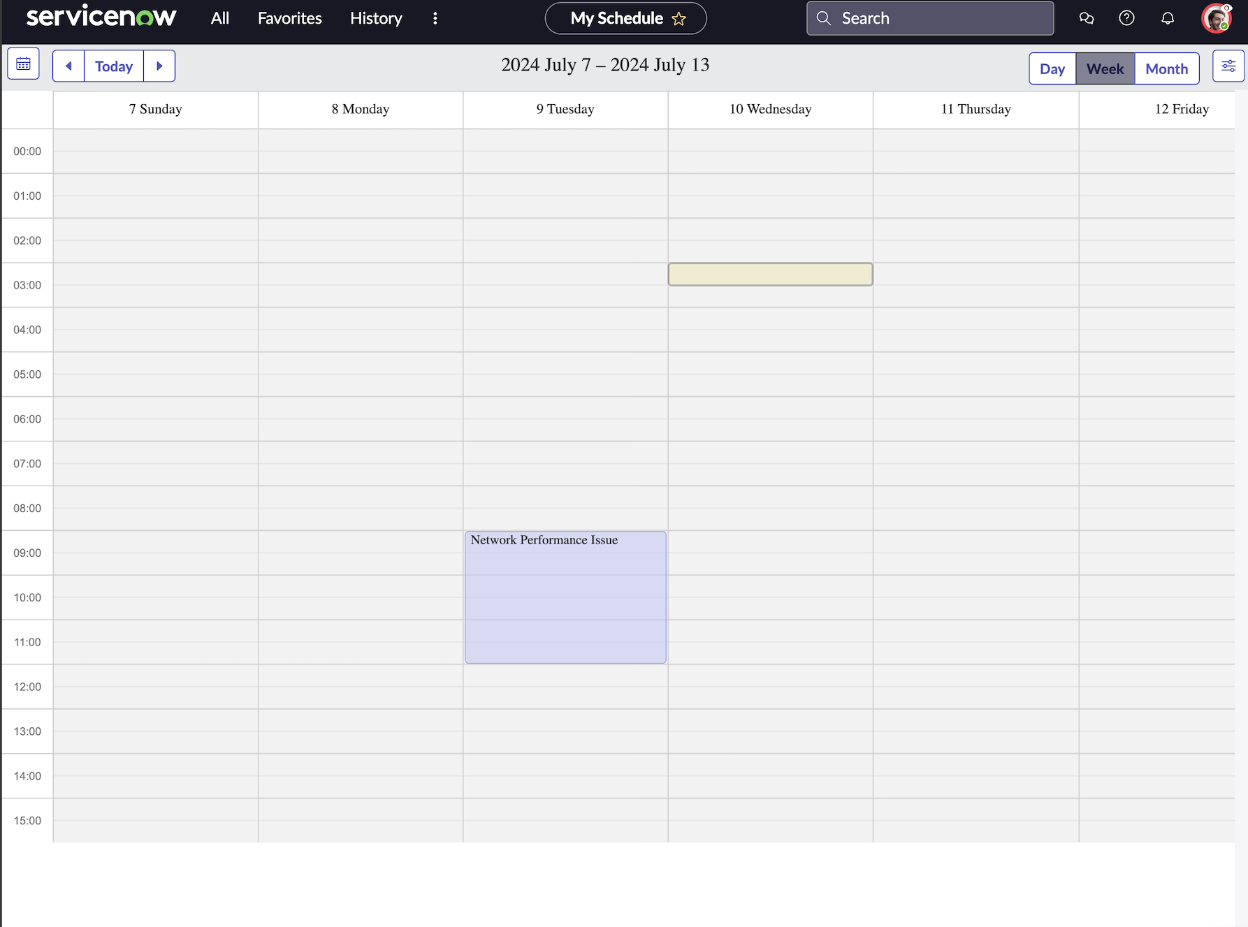 The agent schedule shows an event on Tuesday, July 9, and a new event being selected for Wednesday, July 10.