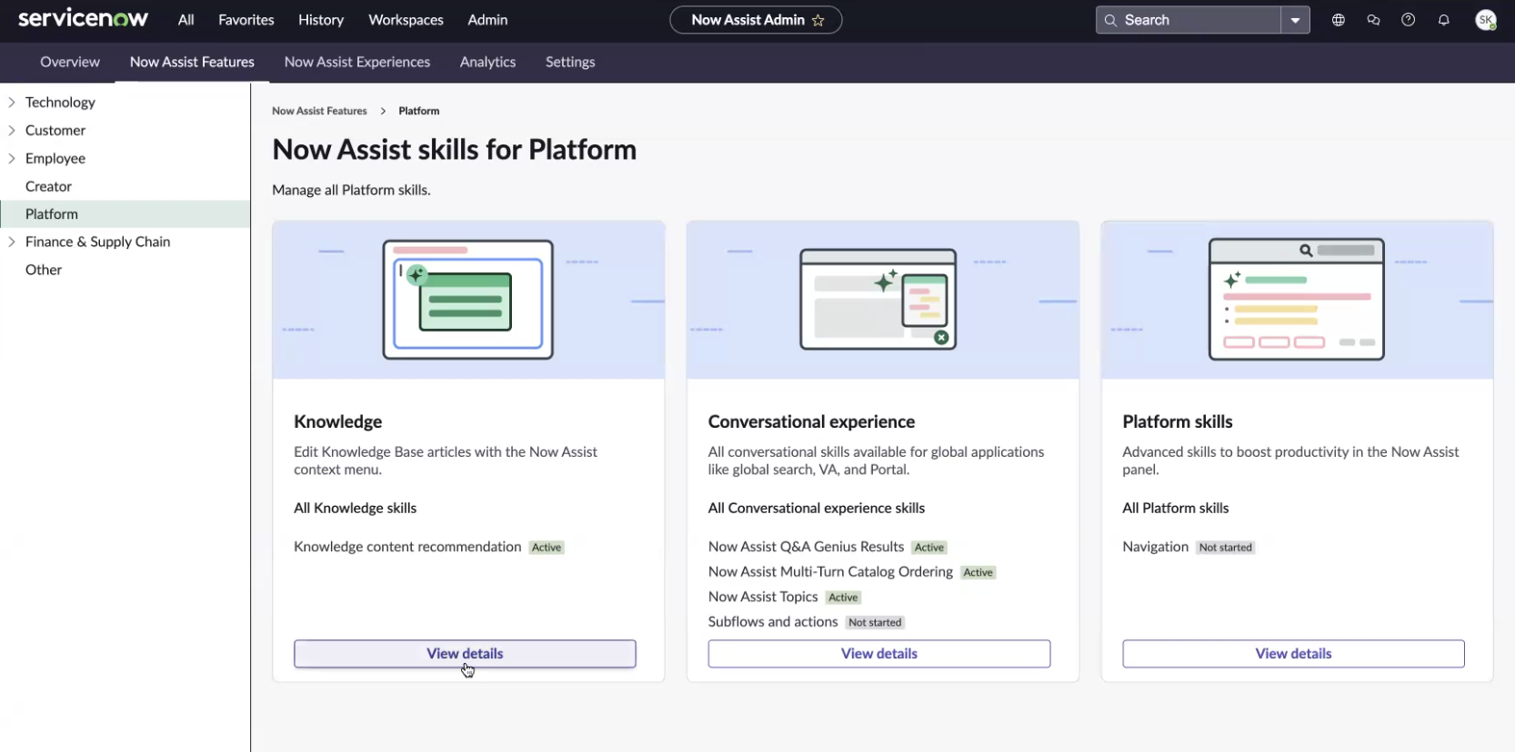 Enable the Platform knowlege skill