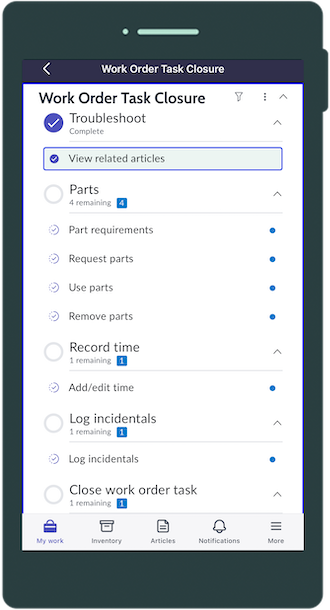 Playbooks on the ServiceNow Agent phone application.