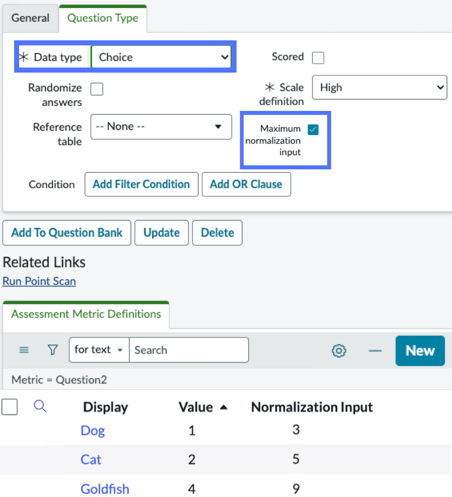 Option to select maximum normalization input.
