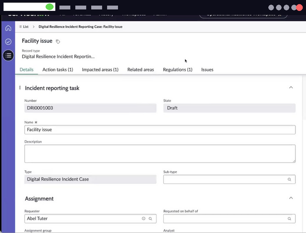 Action task is assigned automatically to the case.