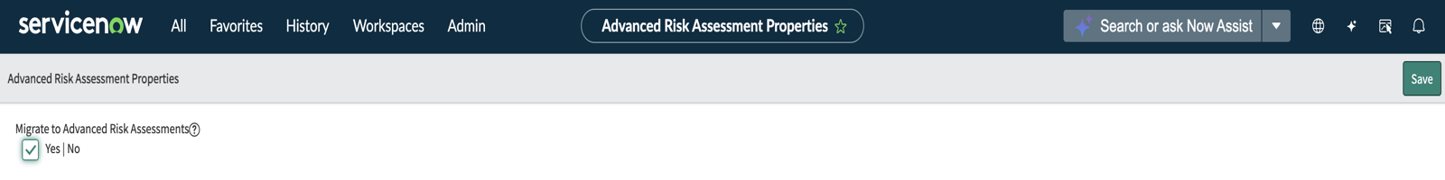 Migrate to Advanced Risk Assessments property.