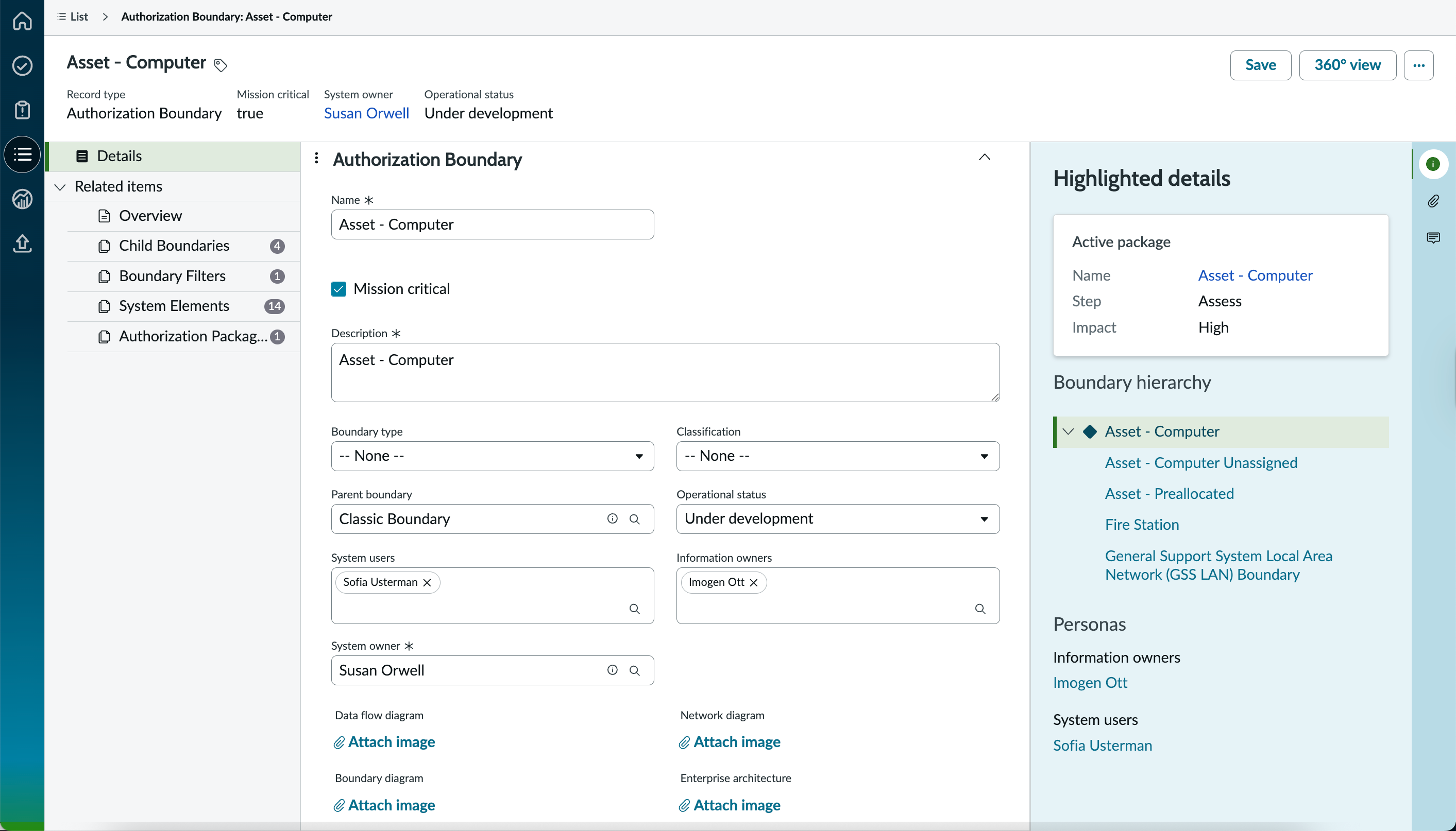 Authorization boundary overview page.