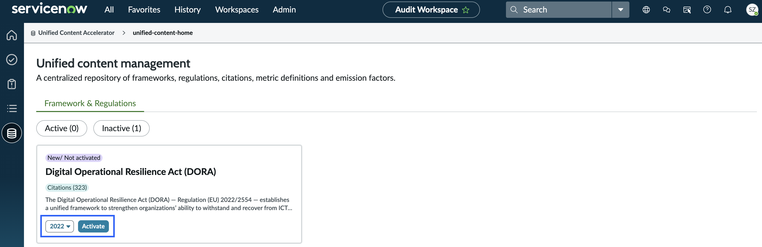 Unified content management landing page