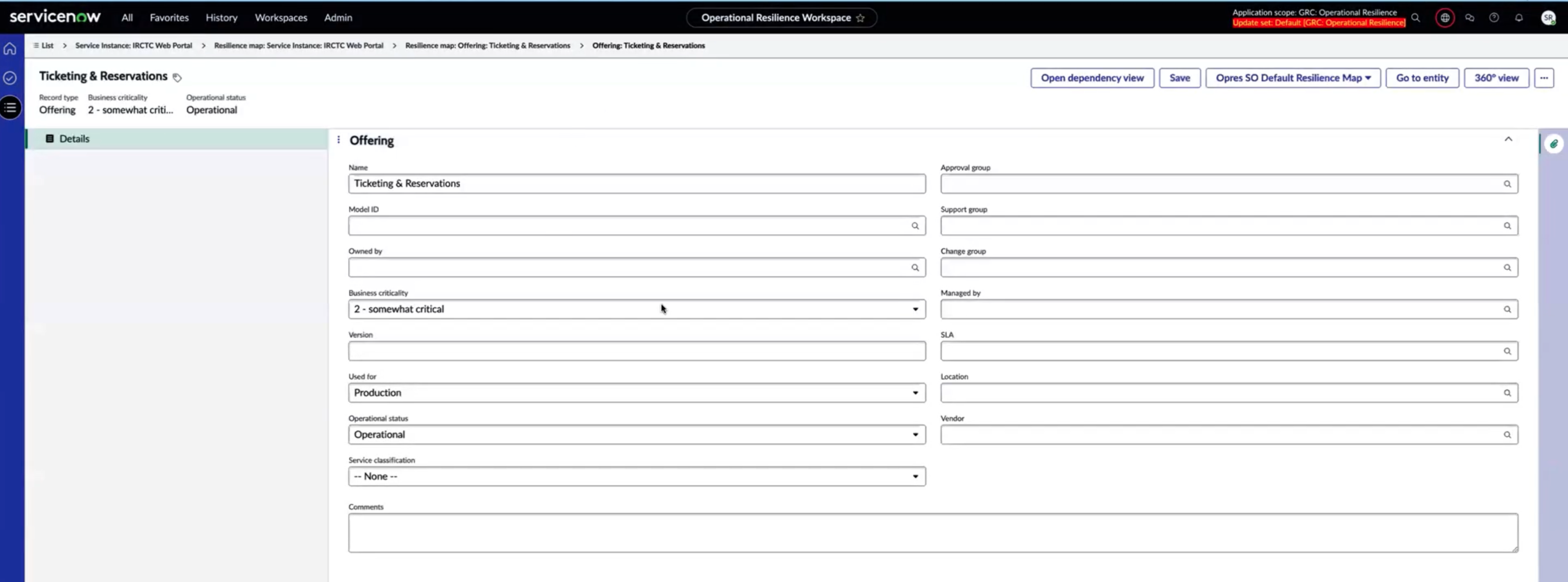 Overview page.