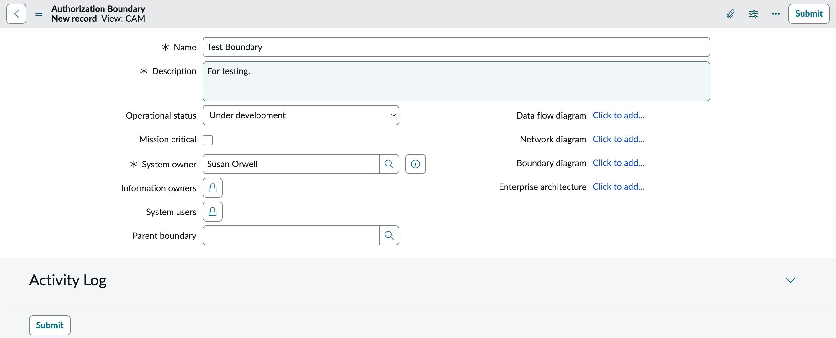 Authorization boundary - new record