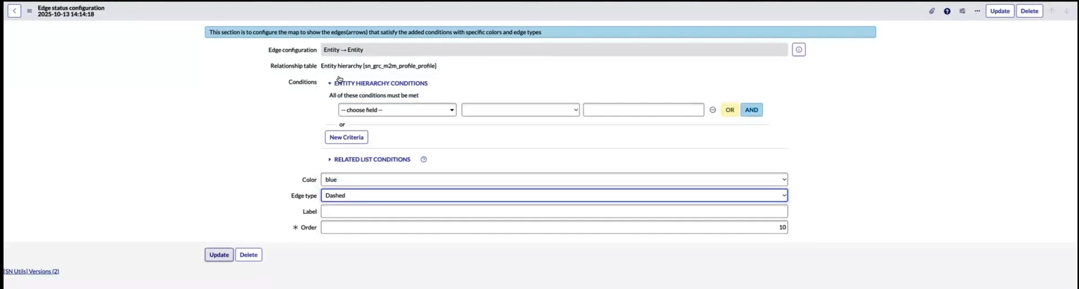 Modified Edge status configuration.