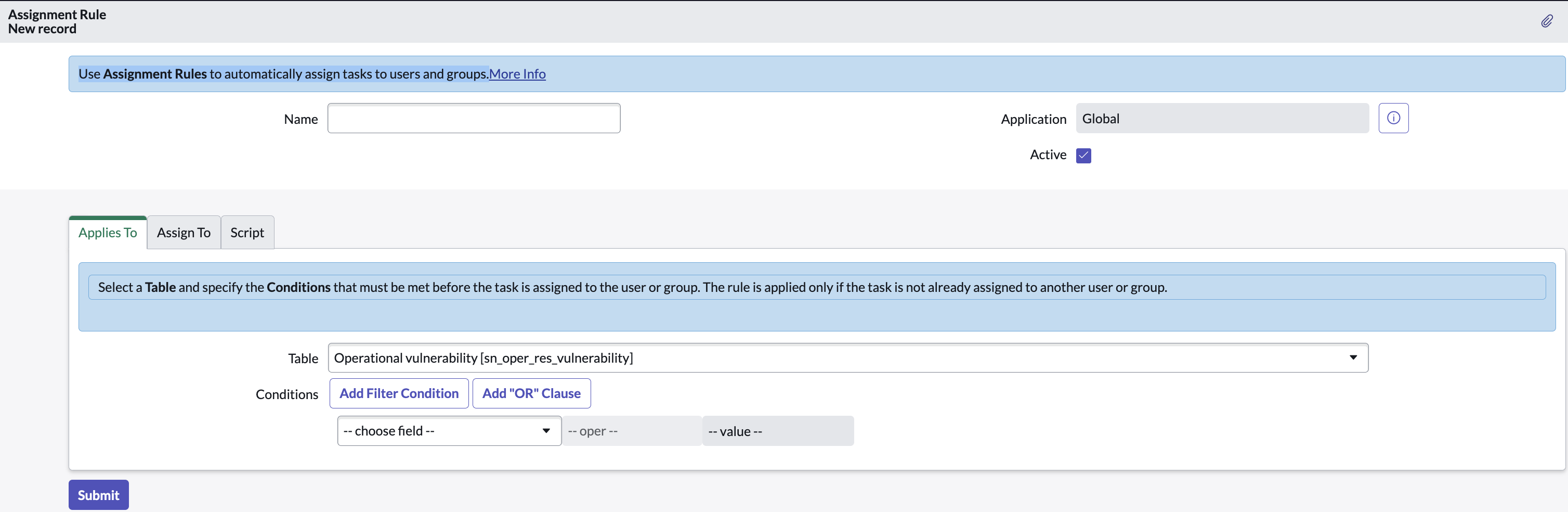 Assignment rule.