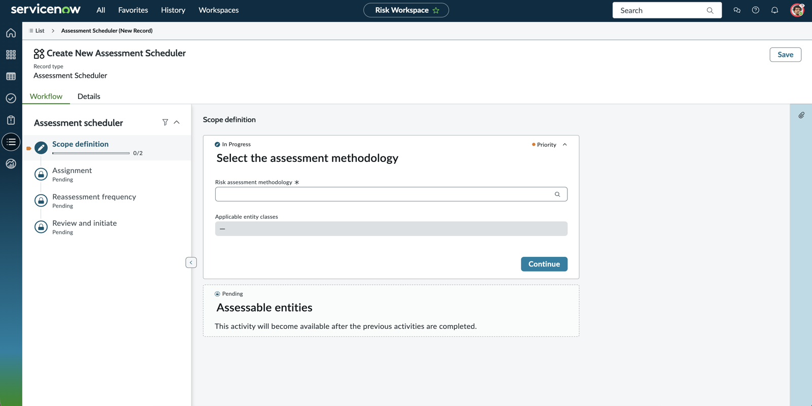 Assement scheduler.