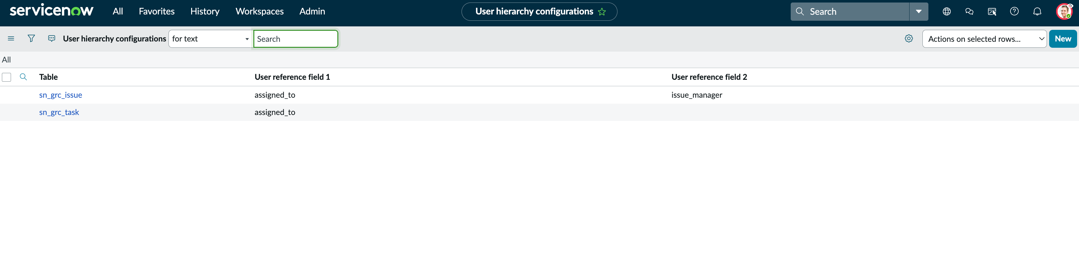 User hierarchy configuration module.
