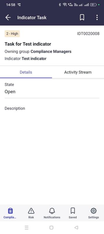 Indicator Task record.