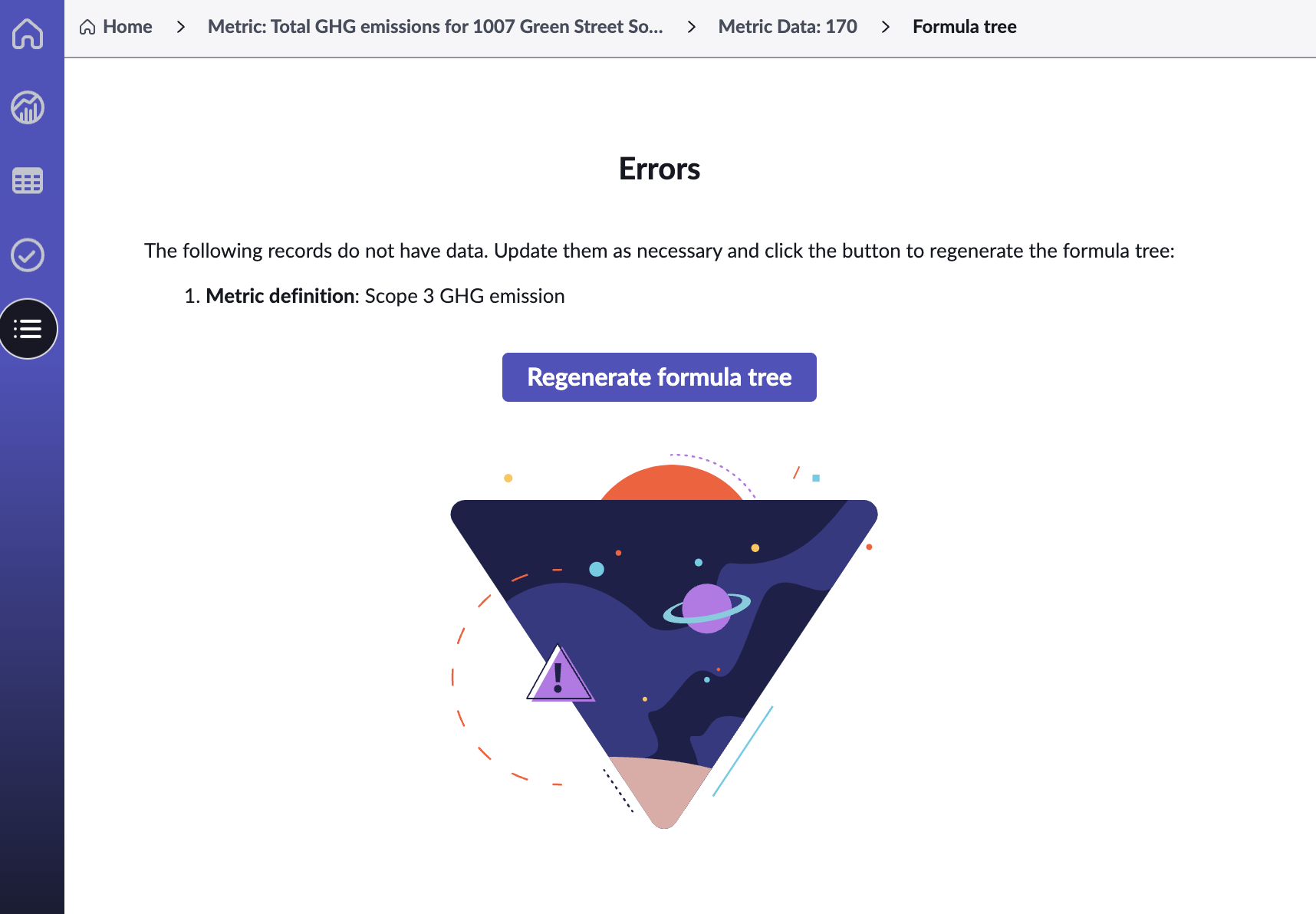 Viewing an empty page. For the text description, refer to the text that preceded this example.