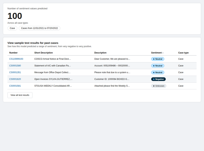 Options to show predictions for new cases or to monitor predictions running in the background.