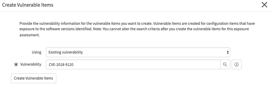 The completed form for an existing vulnerability.