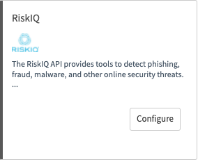 RISKIQ Configure button