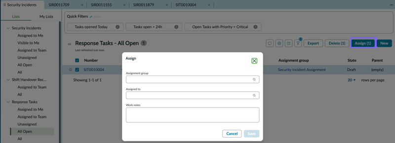 Response Task - Assign