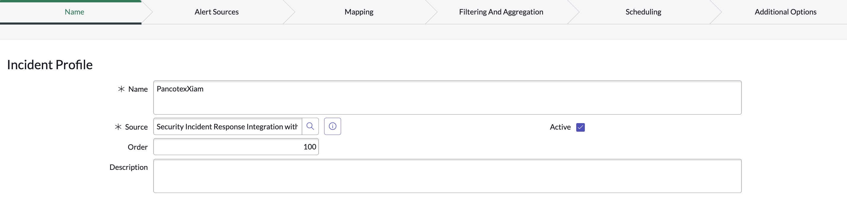 Create an incident profile