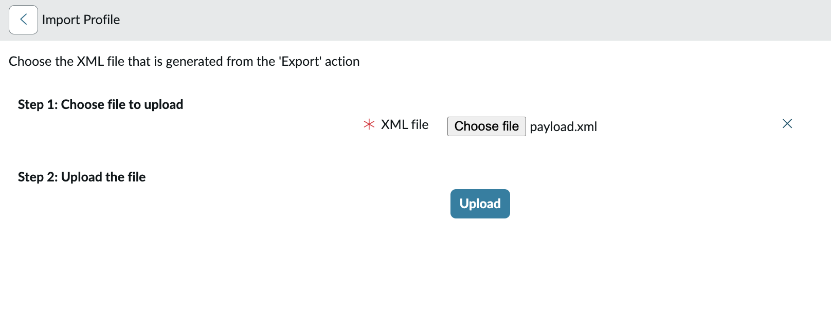 Splunk プロファイルをインポートしています