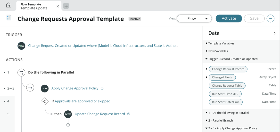 Flow Template Builder IU.