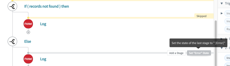 Defina uma fase para o estado Erro.