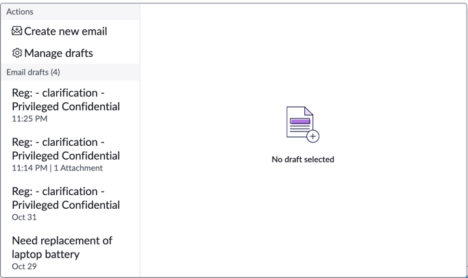 View drafts modal