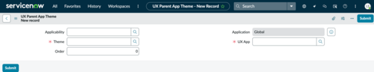 UX Parent App Theme record.