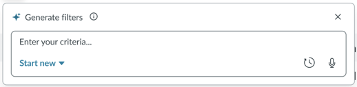 AI filter assist dialog box