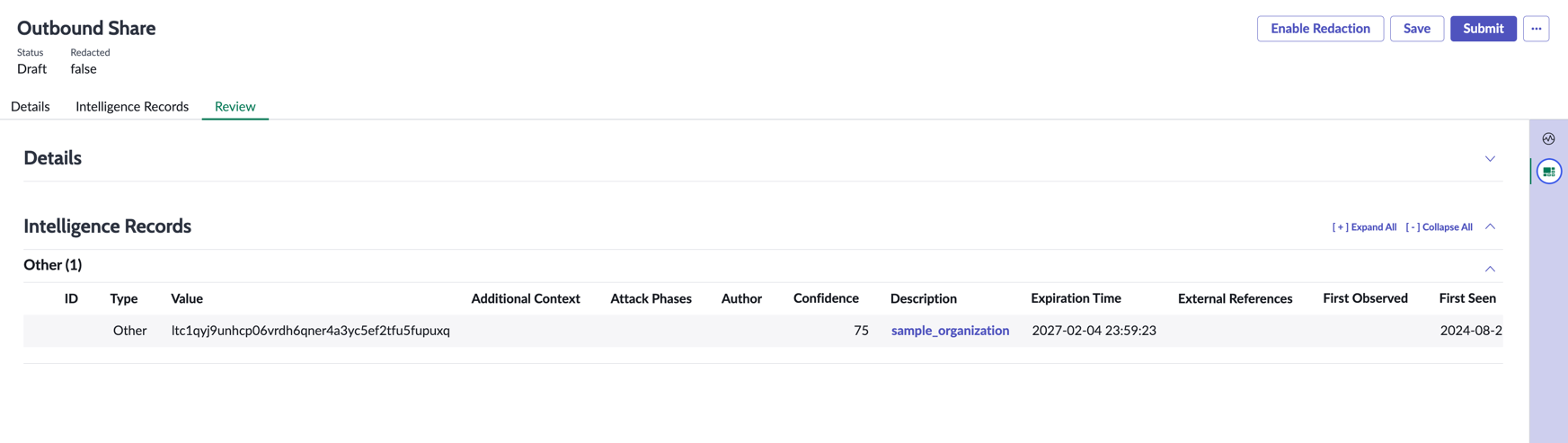 Enable redaction