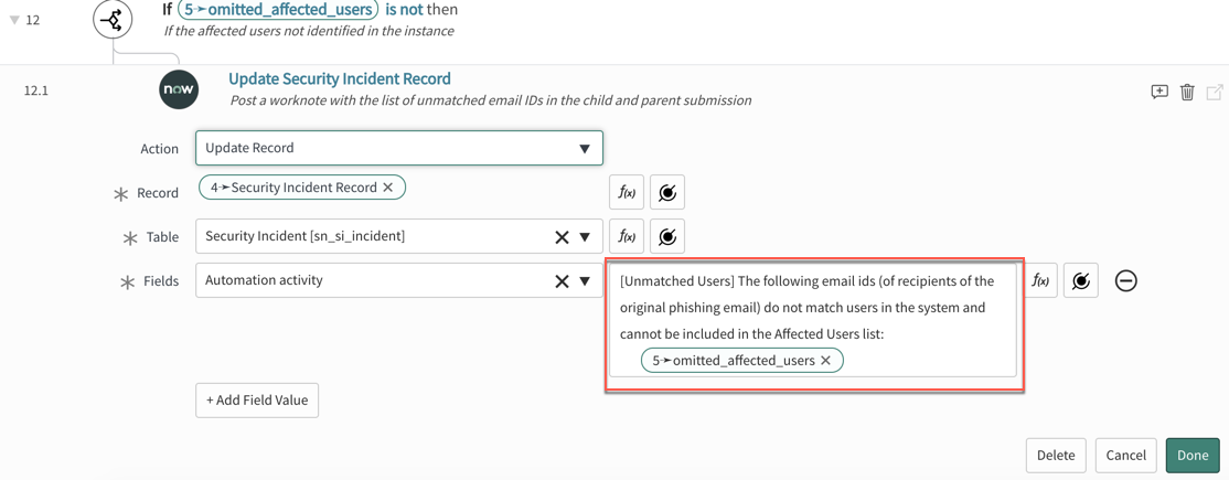 Transform flow: Add worknote for unmatched users