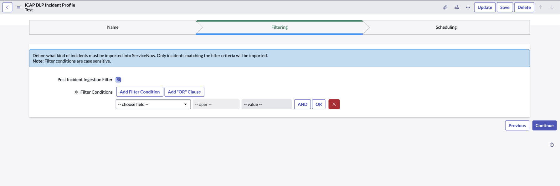 ICAP DLP Filtering section.