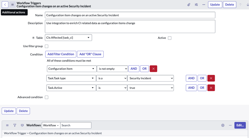 WorkflowTriggers with filters example
