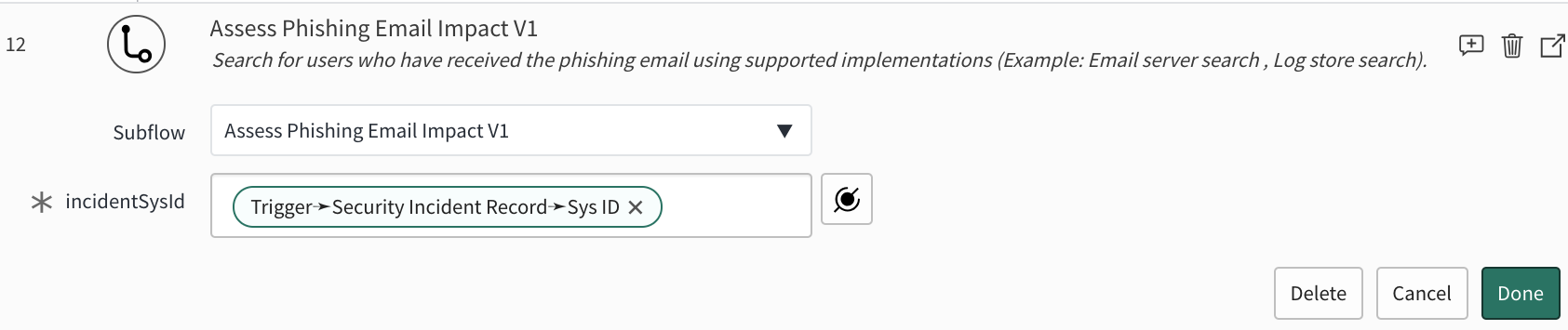 Automated phishing playbook flow: step 12