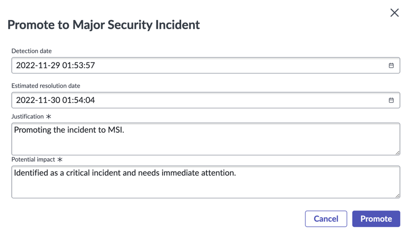 Promote incident