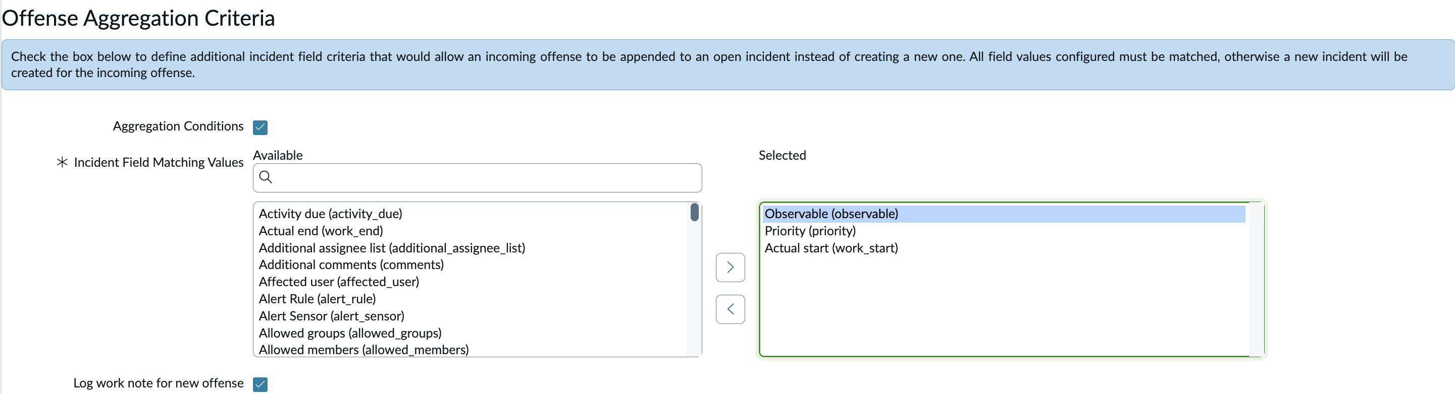 IBM QRadar: Create Profile: Mapping: Aggregation