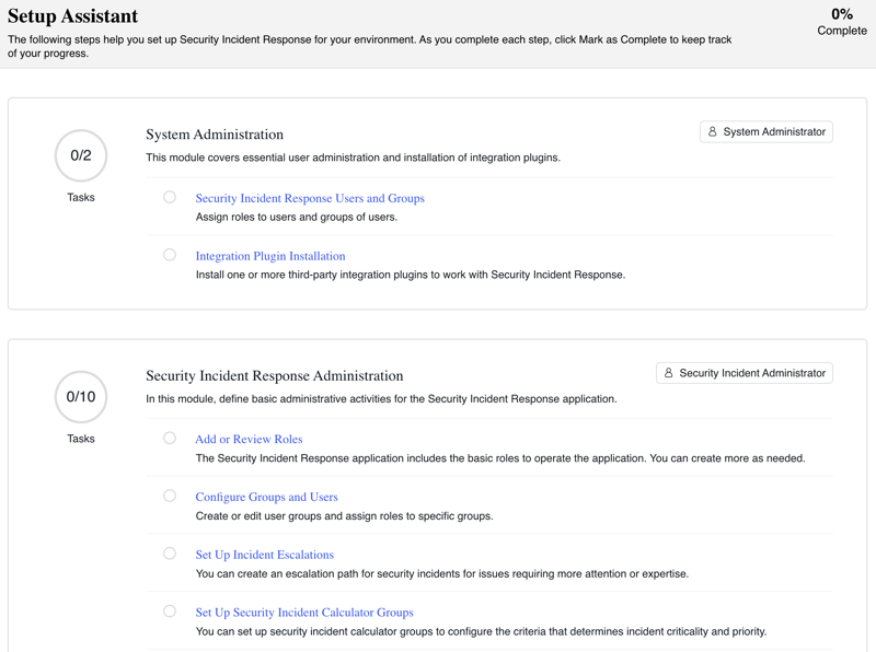 Security Incident Response setup assistant