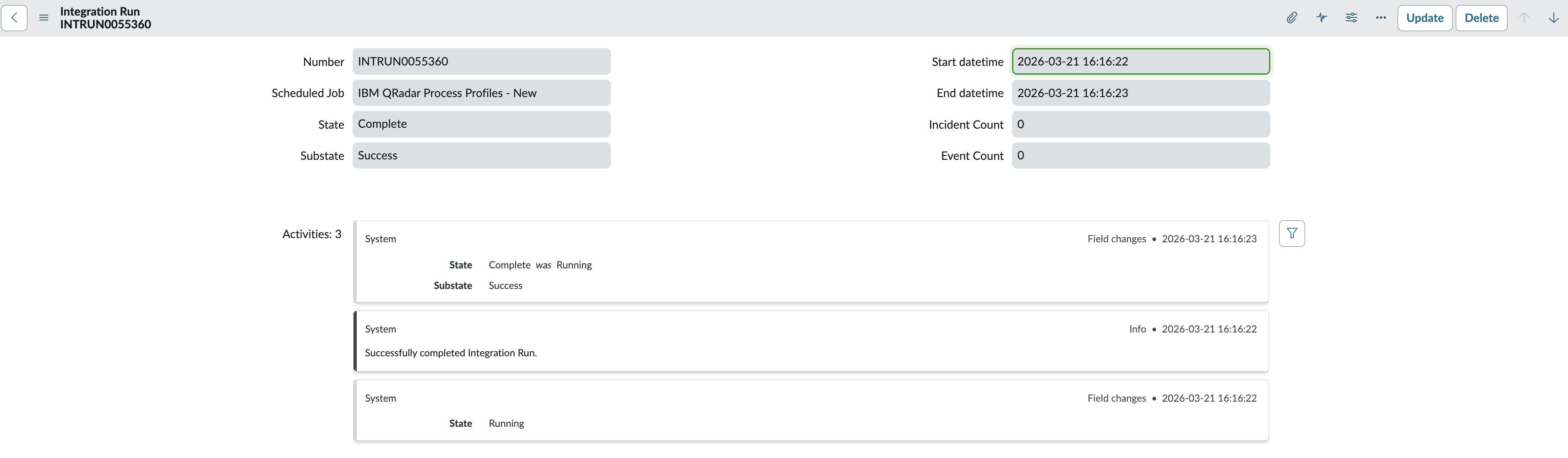 IBM QRadar-Integrationsausführung
