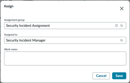Security incident- Assign