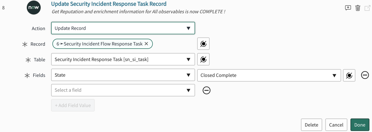 Automated phishing playbook flow: step 8