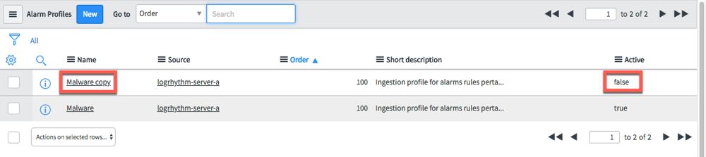 Alarm profile copy complete.