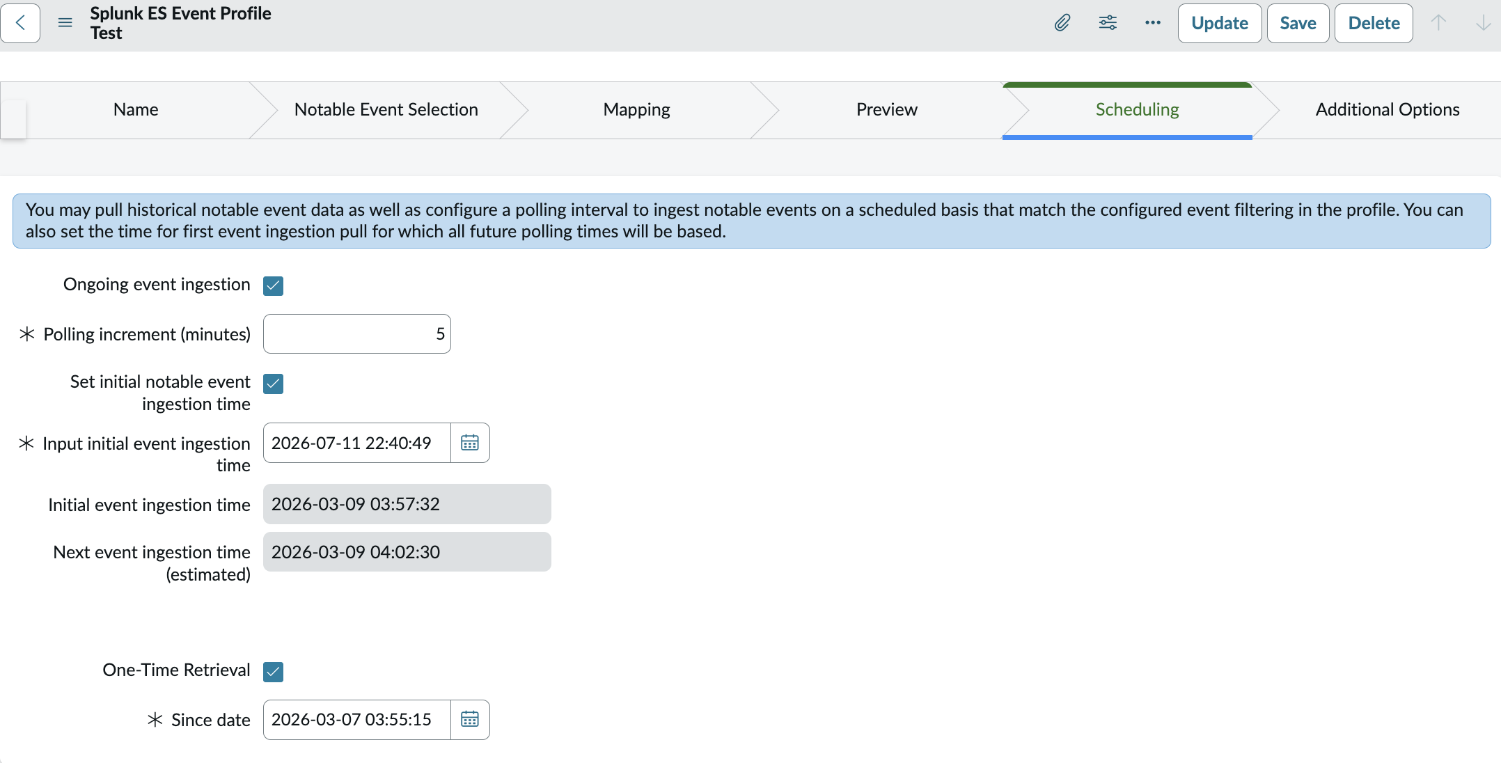 Scheduling page with calendar displayed.