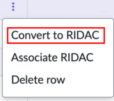 Konvertieren Sie in Project Workspace in RIDAC