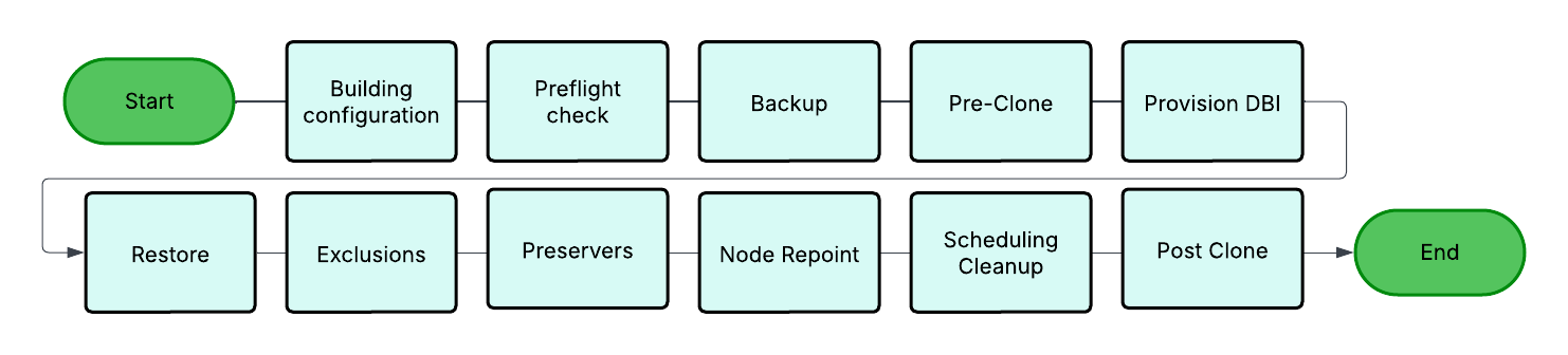 Instance clone workflow diagram.