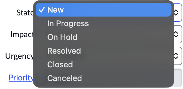 Choice list with New selected