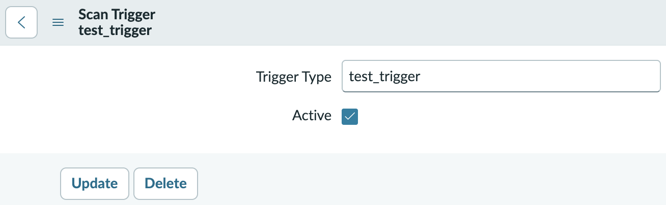 Image showing the Scan Trigger form