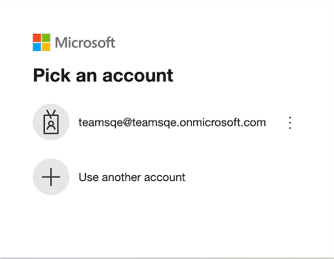 Microsoft Teams account integration selection dialog box.