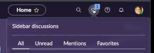 Indication of @mention in sidebar discussions.