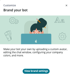 Select the Brand your bot tile to customize the look and feel of the chat window.